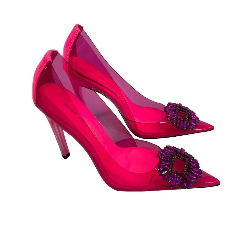 Good‎ American Cinder-Rella Pumps Size 6 Hot Pink Lucite GA275JPB-X